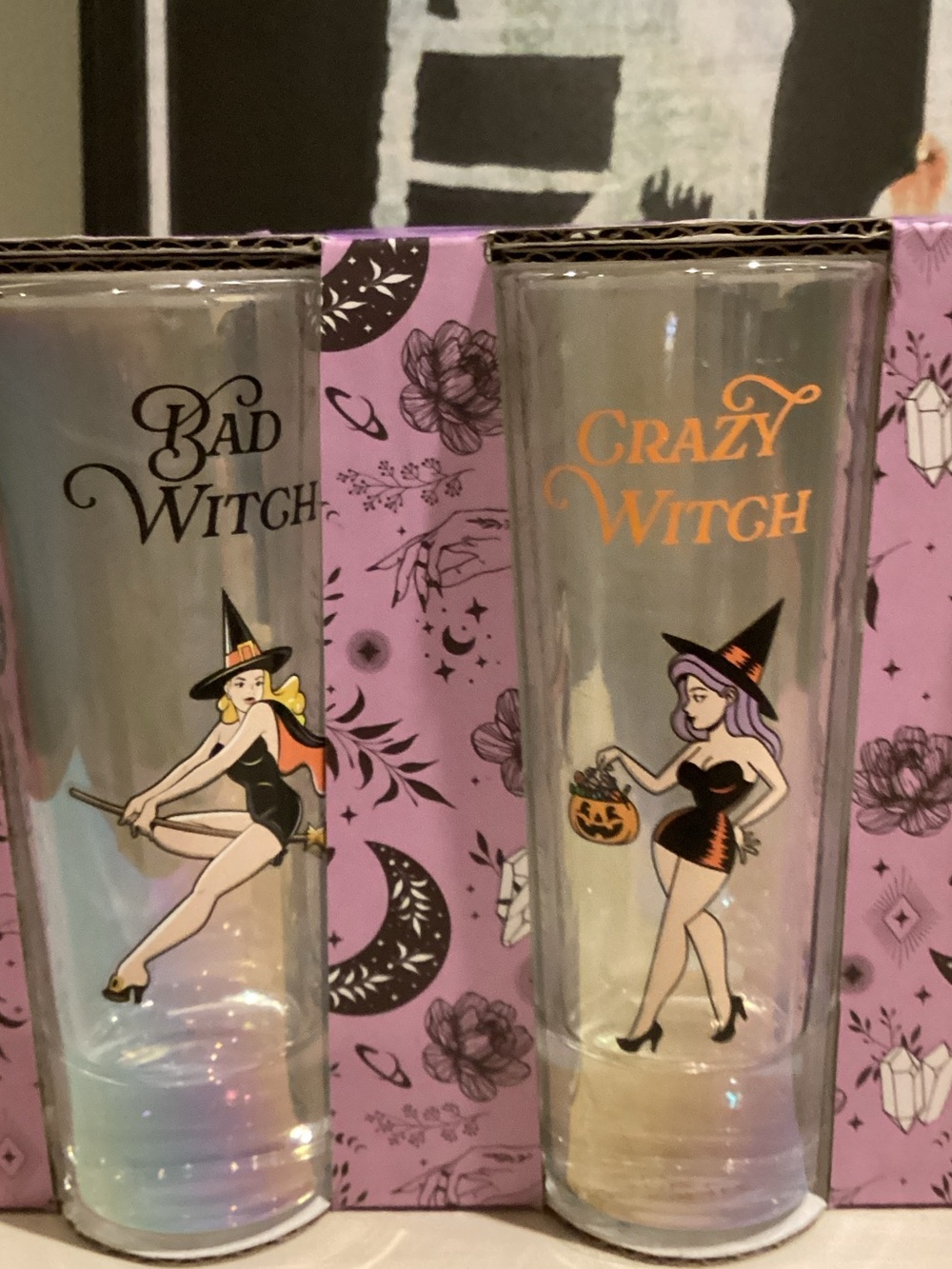 Halloween Retro Witch Shot Glass Set - Picture 2 of 4